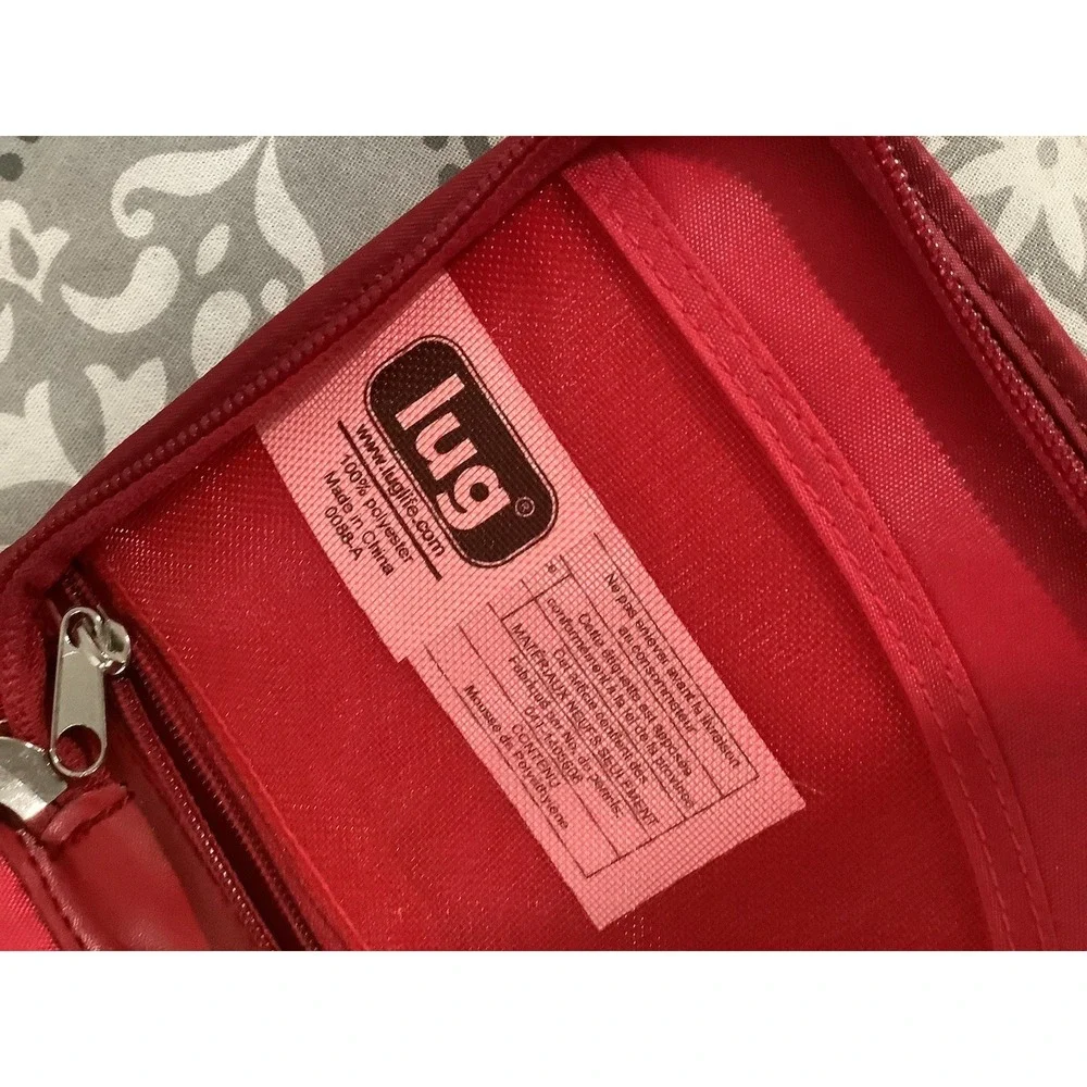 LUG Red  Tandem Quilted  Tango Zip Around Wallet Travel Passport Doc Holder
